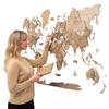 ENJOY THE WOOD 3D Wood World Map Wall Art Large Wall Dcor - World Travel Map - Any Occasion Gift Idea - Wall Art For Home & Kitchen or Office (Small, Terra) view 1