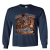 Steel Workers Backbone of America Long Sleeve T-Shirt Welding Iron Metal Tee Navy Blue Large