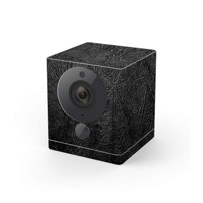 MightySkins Skin Compatible with Wyze Cam V2 - Black Leather | Protective, Durable, and Unique Vinyl Decal Wrap Cover | Easy to Apply, Remove, and Change Styles | Made in The USA