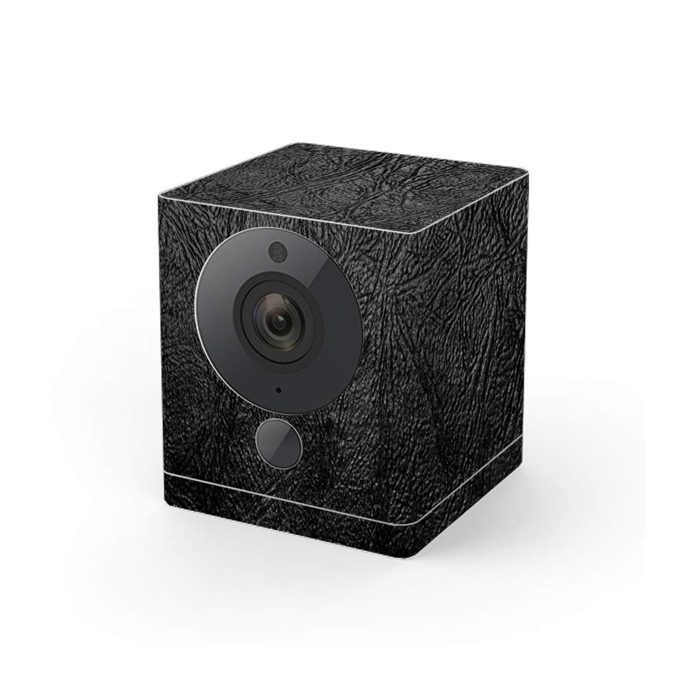 MightySkins Skin Compatible with Wyze Cam V2 - Black Leather | Protective, Durable, and Unique Vinyl Decal Wrap Cover | Easy to Apply, Remove, and Change Styles | Made in The USA