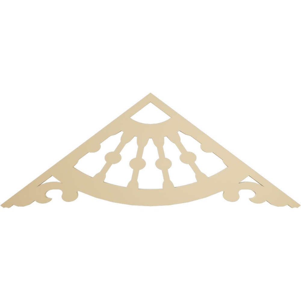 Ekena Millwork GPP060X023X100WAG Wagon Wheel Architectural Grade PVC Gable Pediments, 60"W x 22 1/2"H x 1"P (9/12) Pitch