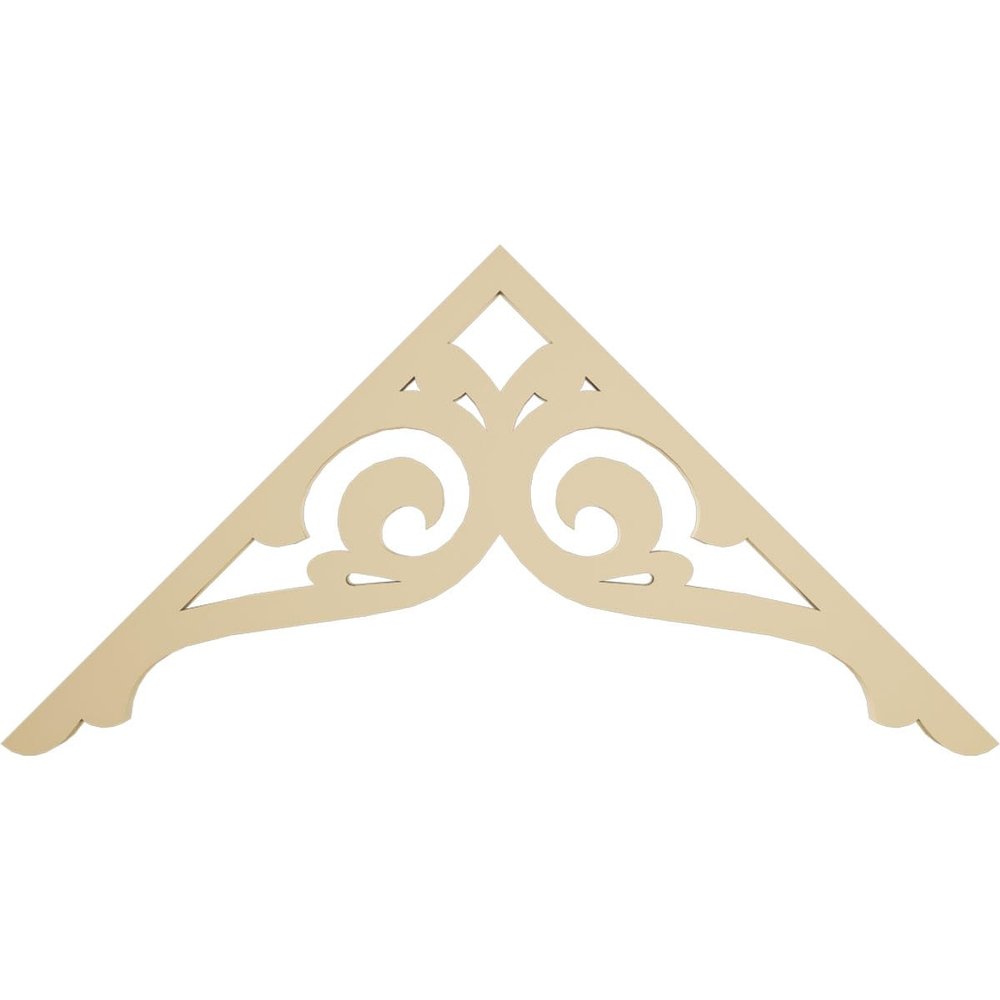 Ekena Millwork GPP036X018X100BOR Bordeaux Architectural Grade PVC Gable Pediments, 36"W x 18"H x 1"P (12/12) Pitch