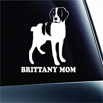 American Brittany Mom Dog Symbol Decal Funny Car Truck Sticker Window (White), Decal Sticker Vinyl Car Home Truck Window Laptop