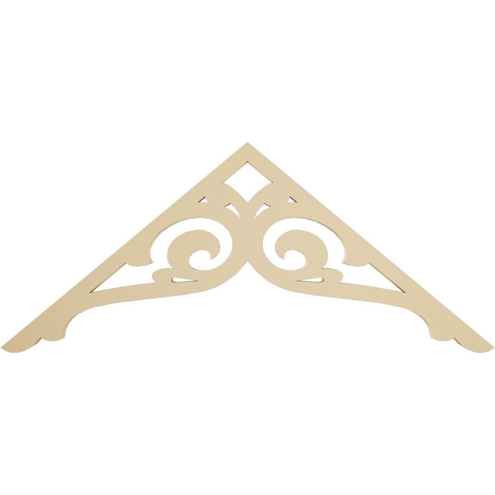 Ekena Millwork GPP036X015X100BOR Bordeaux Architectural Grade PVC Gable Pediments, 36"W x 15"H x 1"P (10/12) Pitch