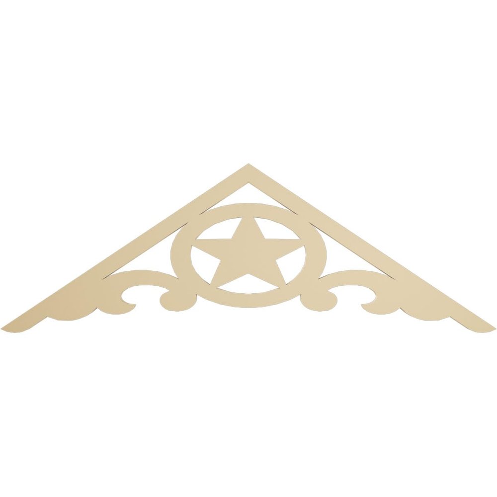 Ekena Millwork GPP060X020X100AUS Austin Architectural Grade PVC Gable Pediments, 60"W x 20"H x 1"P (8/12) Pitch
