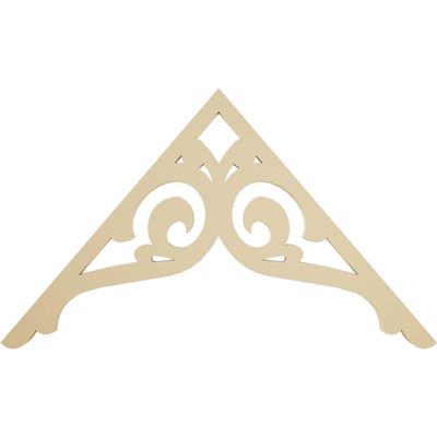 Ekena Millwork GPP036X021X100BOR Bordeaux Architectural Grade PVC Gable Pediments, 36"W x 21"H x 1"P (14/12) Pitch