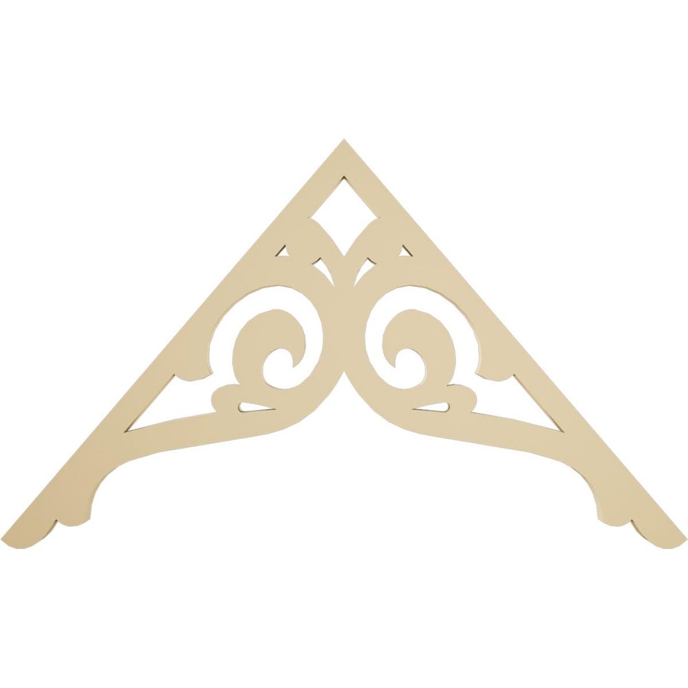 Ekena Millwork GPP036X021X100BOR Bordeaux Architectural Grade PVC Gable Pediments, 36"W x 21"H x 1"P (14/12) Pitch