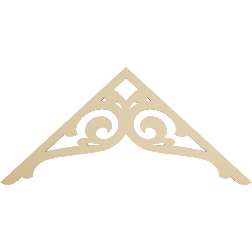 Ekena Millwork GPP048X022X100BOR Bordeaux Architectural Grade PVC Gable Pediments, 48"W x 22"H x 1"P (11/12) Pitch