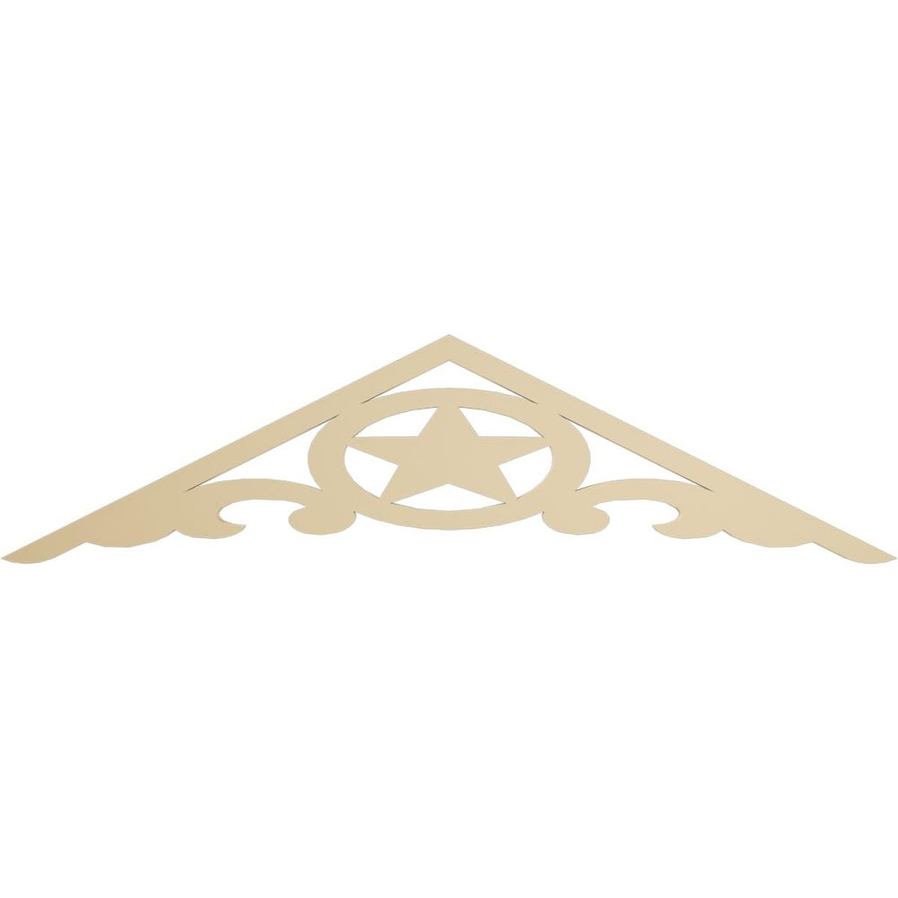Ekena Millwork GPP060X015X100AUS Austin Architectural Grade PVC Gable Pediments, 60"W x 15"H x 1"P (6/12) Pitch