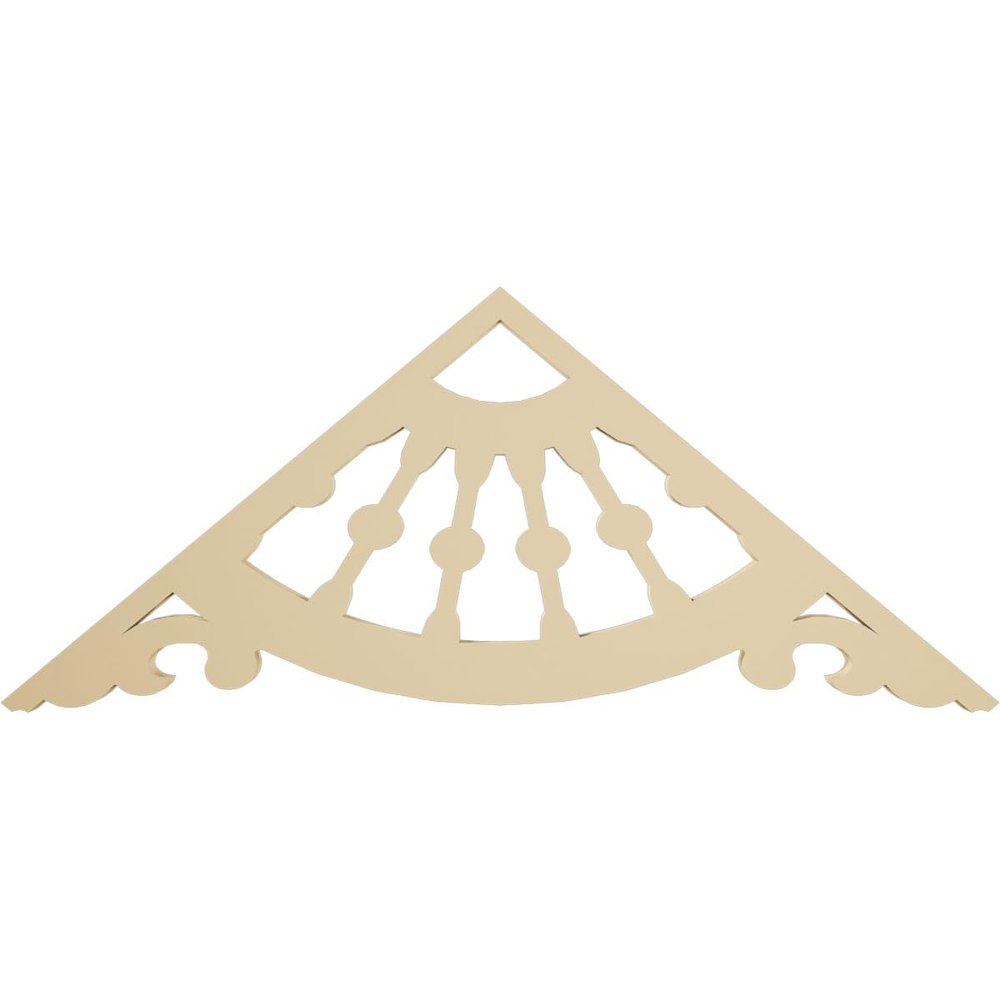 Ekena Millwork GPP036X015X100WAG Wagon Wheel Architectural Grade PVC Gable Pediments, 36"W x 15"H x 1"P (10/12) Pitch