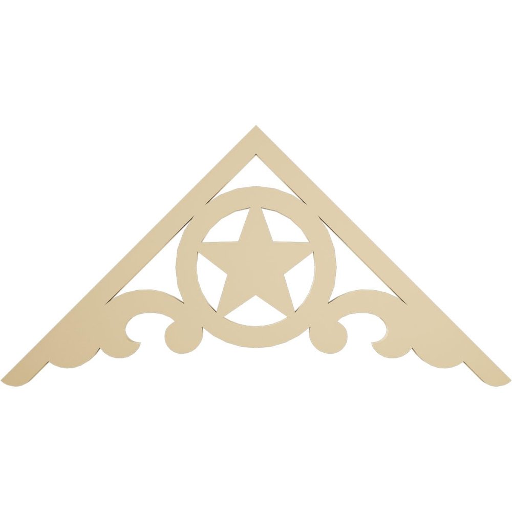 Ekena Millwork GPP048X024X100AUS Austin Architectural Grade PVC Gable Pediments, 48"W x 24"H x 1"P (12/12) Pitch