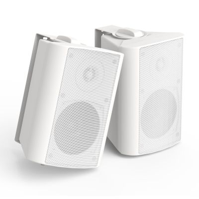 Herdio 4 Inch 200 Watt Outdoor Indoor Bluetooth Speakers, Wall Mount Waterproof Wired for Patio, Deck, Yard, Garage (White)