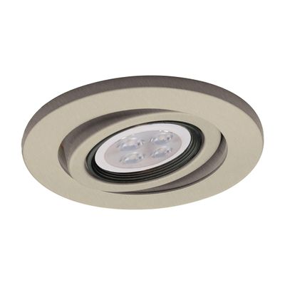 WAC 4in Low Voltage Round Adjustable Gimbal Recessed Light Trim in Brushed Nickel and Black 8W 500 Lumens MR16 LED Lamp, HR-8401 or HR-8402 Housing Sold Separately