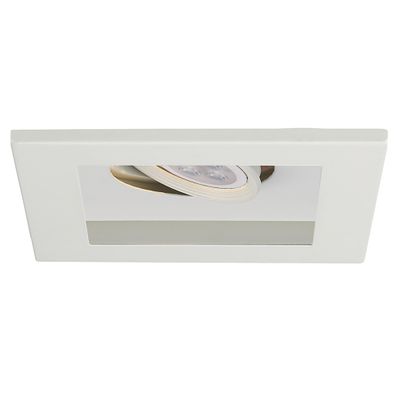 WAC Low Voltage Multiples Recessed Single Light Trim in White and White 8W 500 Lumens MR16 LED Lamp, MT-116HS Housing Sold Separately