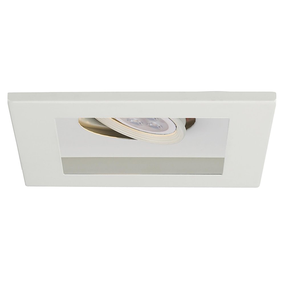 WAC Low Voltage Multiples Recessed Single Light Trim in White and White 8W 500 Lumens MR16 LED Lamp, MT-116HS Housing Sold Separately