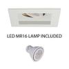 WAC Low Voltage Multiples Recessed Single Light Trim in White and White 8W 500 Lumens MR16 LED Lamp, MT-116HS Housing Sold Separately view 2