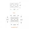 WAC Low Voltage Multiples Recessed Two Light Invisible Trim in White and Two White 8W 500 Lumens MR16 LED Lamp, MT-216HS Housing Sold Separately view 3