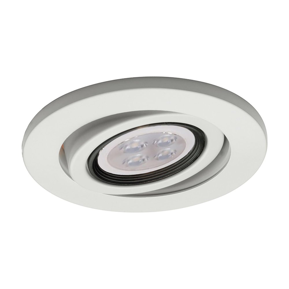 WAC 4in Low Voltage Round Adjustable Gimbal Recessed Light Trim in White and White 8W 500 Lumens MR16 LED Lamp, HR-8401 or HR-8402 Housing Sold Separately