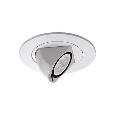 WAC 4in Low Voltage Round Directional Adjustable Recessed Light Trim in White and White 8W 500 Lumens MR16 LED Lamp, HR-8401 or HR-8402 Housing Sold Separately