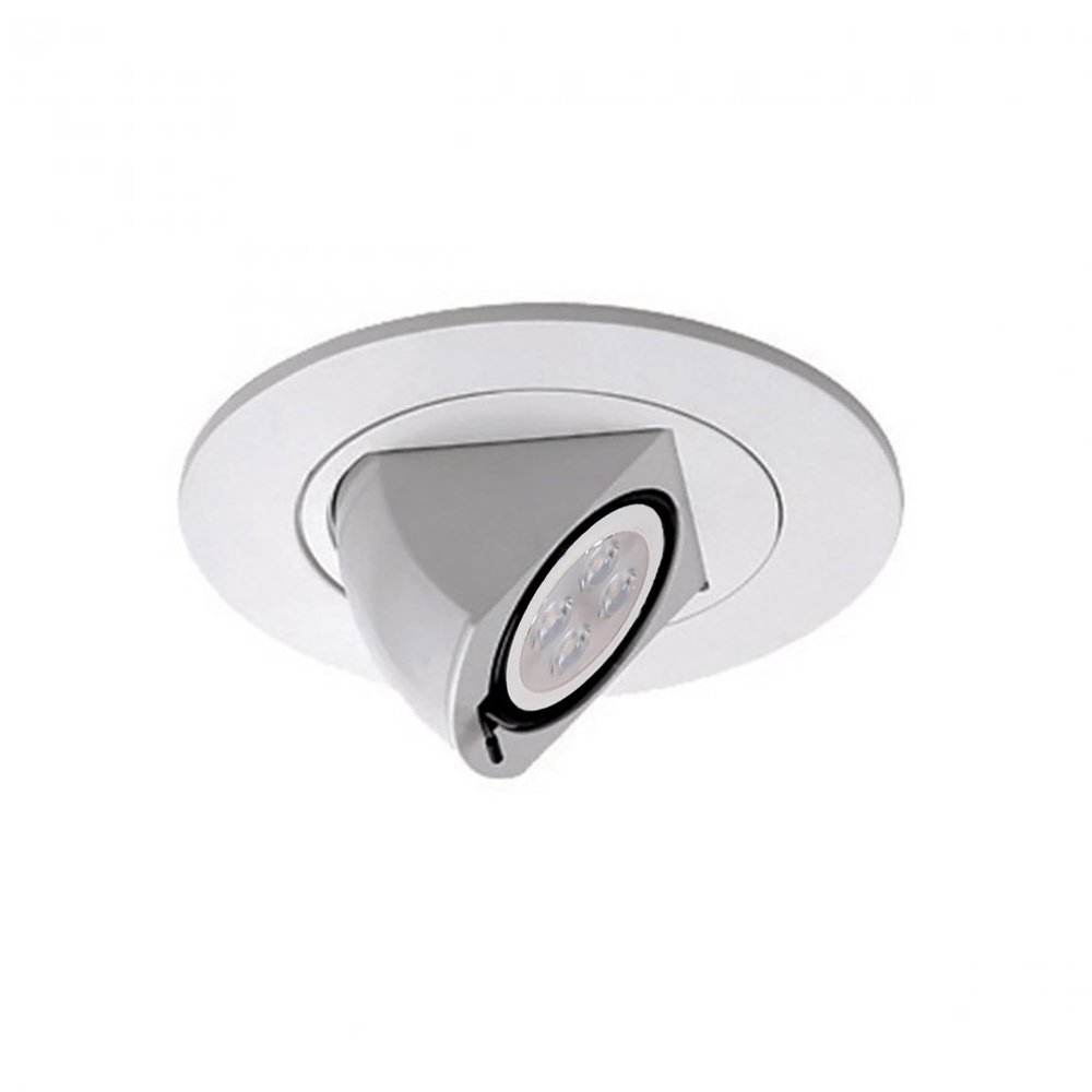 WAC 4in Low Voltage Round Directional Adjustable Recessed Light Trim in White and White 8W 500 Lumens MR16 LED Lamp, HR-8401 or HR-8402 Housing Sold Separately