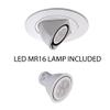 WAC 4in Low Voltage Round Directional Adjustable Recessed Light Trim in White and White 8W 500 Lumens MR16 LED Lamp, HR-8401 or HR-8402 Housing Sold Separately view 2