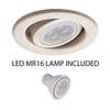 WAC 2.5in Low Voltage Round Adjustable Gimbal Recessed Light Trim in Brushed Nickel and Black 8W 500 Lumens MR16 LED Lamp, HR-801 or HR-802 Housing Sold Separately view 2