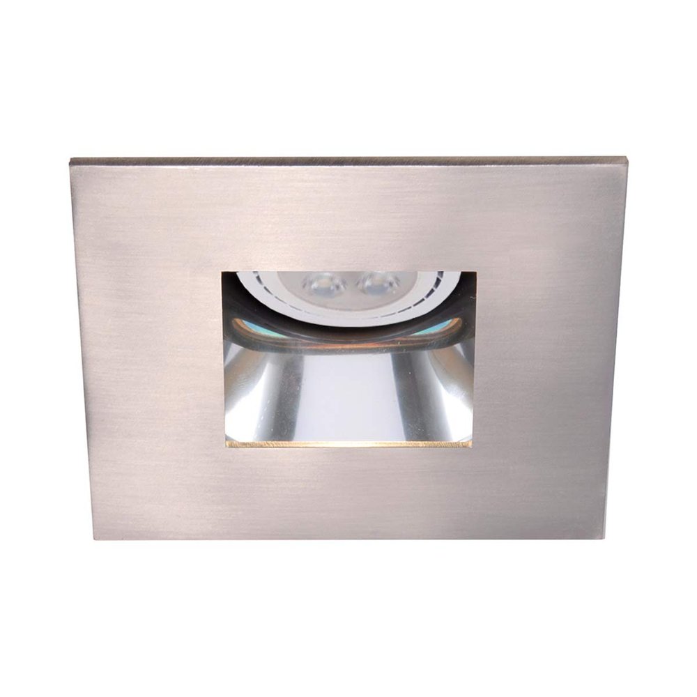 WAC 4in Low Voltage Square Adjustable Recessed Light Trim with Open Specular Reflector in Brushed Nickel and Black 8W 500 Lumens MR16 LED Lamp, HR-8401 or HR-8402 Housing Sold Separately