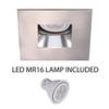 WAC 4in Low Voltage Square Adjustable Recessed Light Trim with Open Specular Reflector in Brushed Nickel and Black 8W 500 Lumens MR16 LED Lamp, HR-8401 or HR-8402 Housing Sold Separately view 2