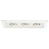 WAC Low Voltage Multiples Recessed Three Light Trim in White and Three White 8W 500 Lumens MR16 LED Lamp, MT-316HS Housing Sold Separately view 1