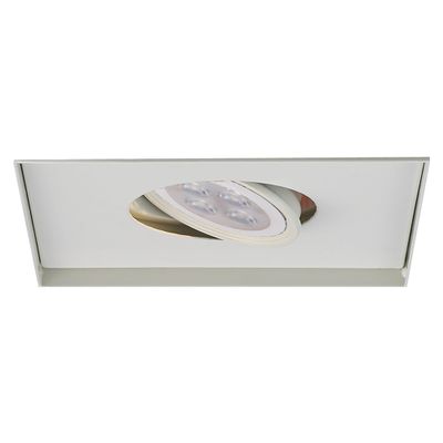 WAC Low Voltage Multiples Recessed Single Light Invisible Trim in White and White 8W 500 Lumens MR16 LED Lamp, MT-116HS Housing Sold Separately