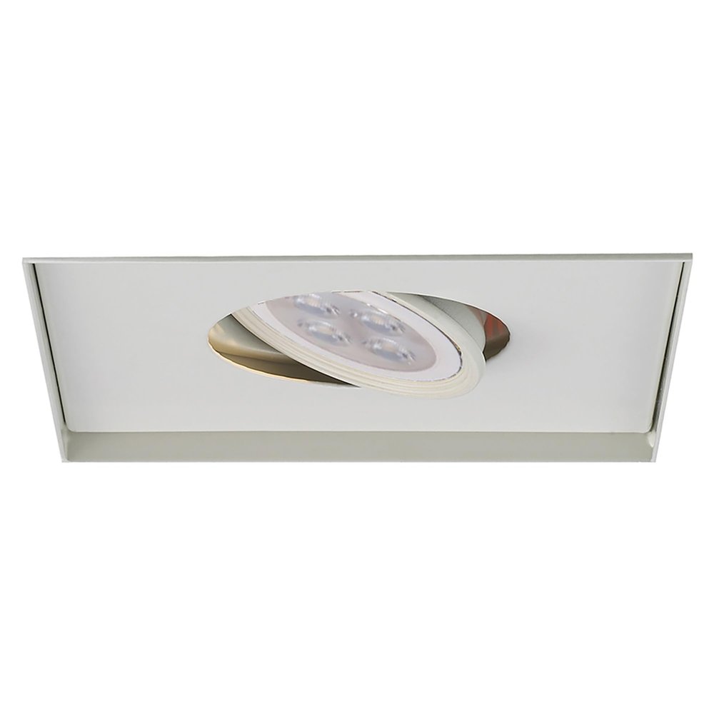 WAC Low Voltage Multiples Recessed Single Light Invisible Trim in White and White 8W 500 Lumens MR16 LED Lamp, MT-116HS Housing Sold Separately