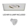 WAC Low Voltage Multiples Recessed Single Light Invisible Trim in White and White 8W 500 Lumens MR16 LED Lamp, MT-116HS Housing Sold Separately view 2