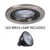 WAC 2.5in Low Voltage Round Recessed Light Trim with Step Baffle in Brushed Nickel and Black 8W 500 Lumens MR16 LED Lamp, HR-801 or HR-802 Housing Sold Separately view 2