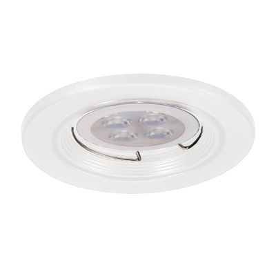 WAC 2.5in Low Voltage Round Recessed Light Trim with Step Baffle in White and White 8W 500 Lumens MR16 LED Lamp, HR-801 or HR-802 Housing Sold Separately