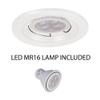 WAC 2.5in Low Voltage Round Recessed Light Trim with Step Baffle in White and White 8W 500 Lumens MR16 LED Lamp, HR-801 or HR-802 Housing Sold Separately view 2