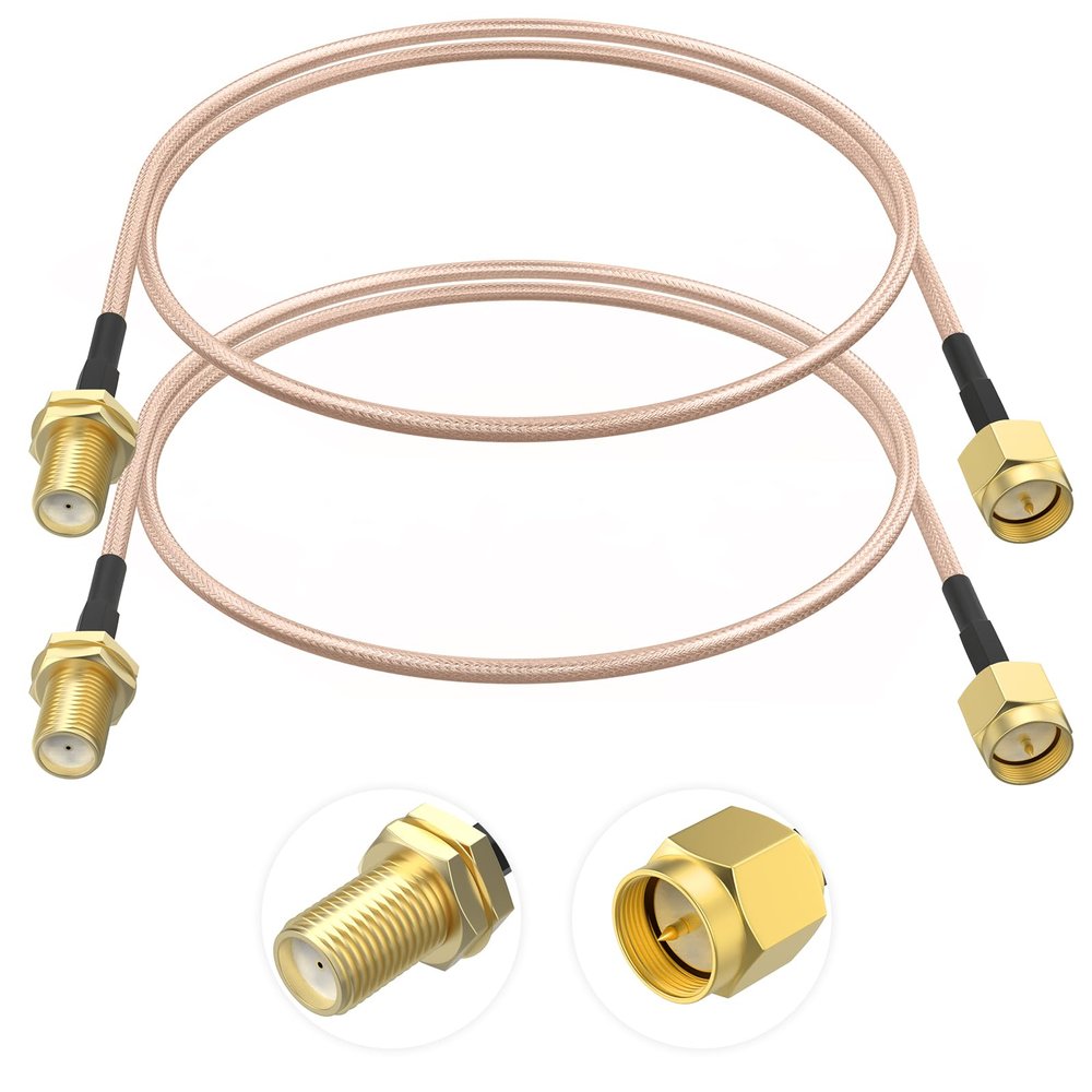 SDTC Tech 2pcs SMA Male to SMA Female Coaxial Cable Antenna Extender Cable Adapter RG316 Coax Jumper Connector(20 inches)