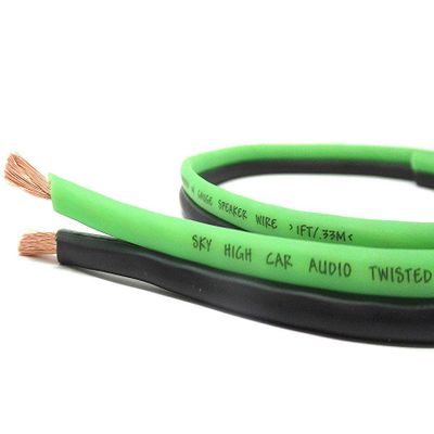 100' feet True 14 Gauge AWG OFC Speaker Wire Green/Black Car Home Audio
