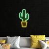 LED Potted Cactus Neon Lighted Wall Art - 18.5" - Green and Yellow view 3