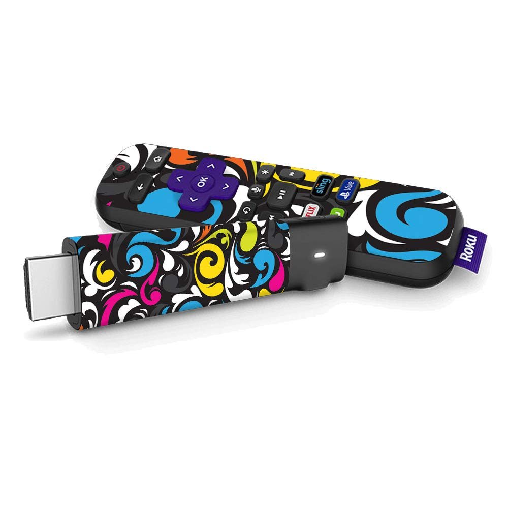 MightySkins Skin Compatible with Roku Streaming Stick + - Swirly | Protective, Durable, and Unique Vinyl Decal wrap Cover | Easy to Apply, Remove, and Change Styles | Made in The USA