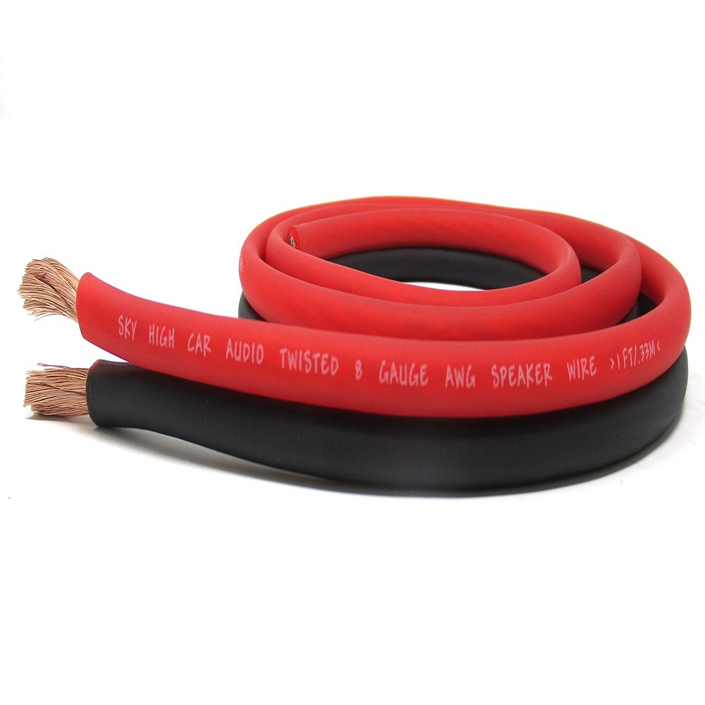 5' feet True 8 Gauge AWG CCA Speaker Wire RD/BK Car Home Audio