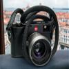 Vi Vante Sheetline Black Rope Camera Strap w/Nappa Leather Ends built in tension relief & electroplated key rings (Black w/White Stitching) view 2
