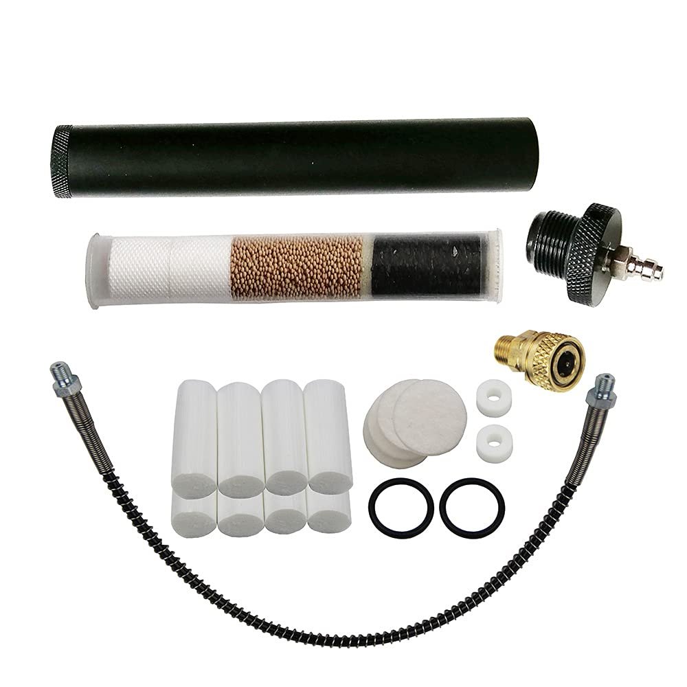 High pressure PCP hand pump air filter Oil-water Separator For High Pressure pcp 40mpa/400bar/6000psi Air Pump (Black) with 50cm/80cm Pressure Hose and Quick Couplers (50cm)