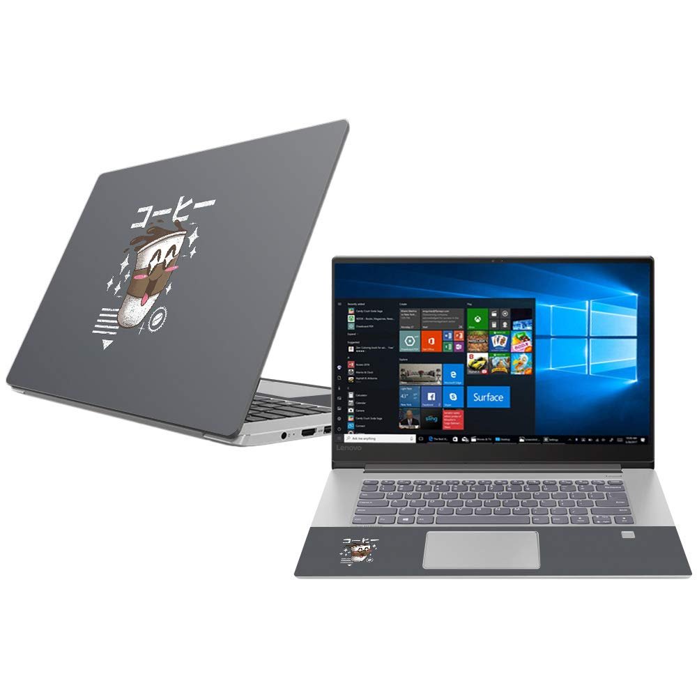 MightySkins Skin Compatible with Lenovo Ideapad 530S 15" (2018) - Coffee Kawaii | Protective, Durable, and Unique Vinyl Decal wrap Cover | Easy to Apply, Remove, and Change Styles | Made in The USA