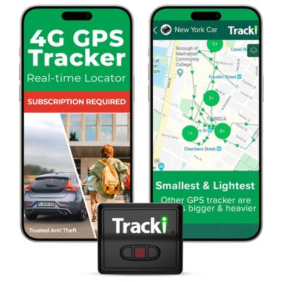 Tracki GPS Tracker for Vehicles  Real-Time 4G LTE Assets & Car Tracking Device with App, Magnetic Mount, Compact Design, Worldwide Coverage  iOS & Android (Subscription Required)