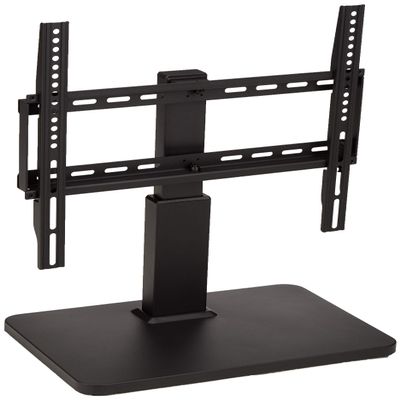 Amazon Basics Swivel Pedestal Table Top TV Mount, Height Adjustable 14-19 Inches, for 32" to 65" TVs up to 55 lbs, Universal TV Stand, VESA 400x400, Black