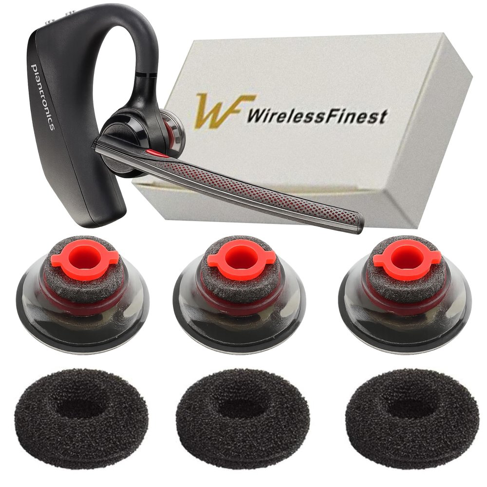 3X Ultra Comfort Eartips Ear Buds Replacement Earphone Ear Tips Kits Earpads Foam Set Cushion for Plantronics Voyager 5200 5220 5210 Series Bluetooth Headset Headphone (Medium M)
