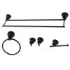 Kingston Brass BAH8213478MB Concord 5-Piece 24-Inch Dual Towel Bar Bathroom Accessory Set in Matte Black view 1