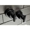 Kingston Brass BAH8213478MB Concord 5-Piece 24-Inch Dual Towel Bar Bathroom Accessory Set in Matte Black view 3
