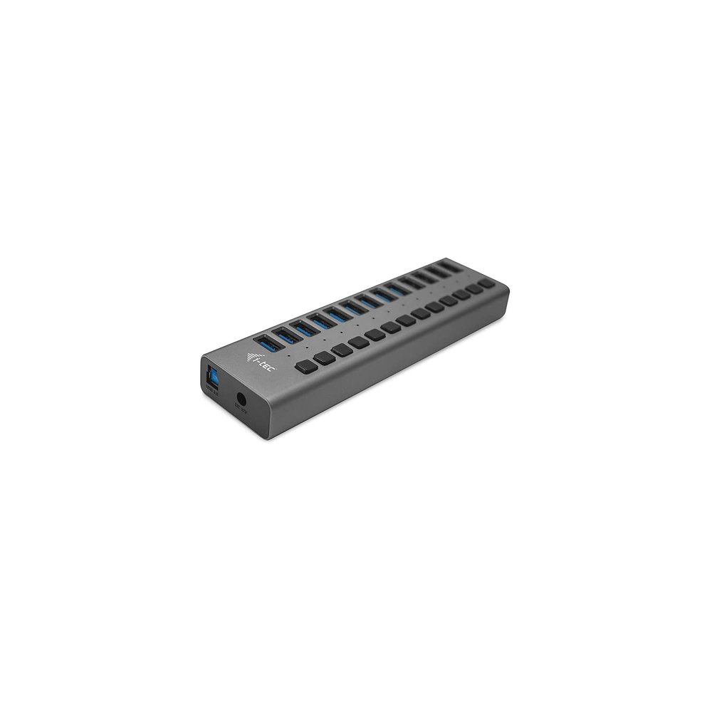 i-tec Powered USB Hub, USB 3.0 Hub with 13 Ports Dedicated to Charging with On/Off Switches - USB 3.0 Hub with External Power Supply 60W