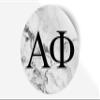 Alpha Phi Sticker Greek Sorority Decal for Car, Laptop, Windows, Officially Licensed Product, Monogram Design 5" x 5" - White Marble view 1